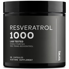 Toniiq Trans Resveratrol 1000mg supplement bottle front view