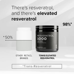 Toniiq Trans Resveratrol 1000mg supplement capsules close-up