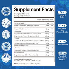 Totaria Methylene Blue 13-in-1 Brain Formula displayed with other supplements