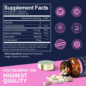 Totaria Myo-Inositol & D-Chiro Inositol Capsules side view with label