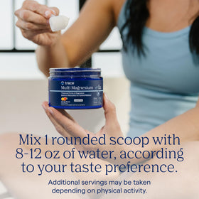 Trace Minerals Multi Magnesium Complex Powder mixed in a glass of water