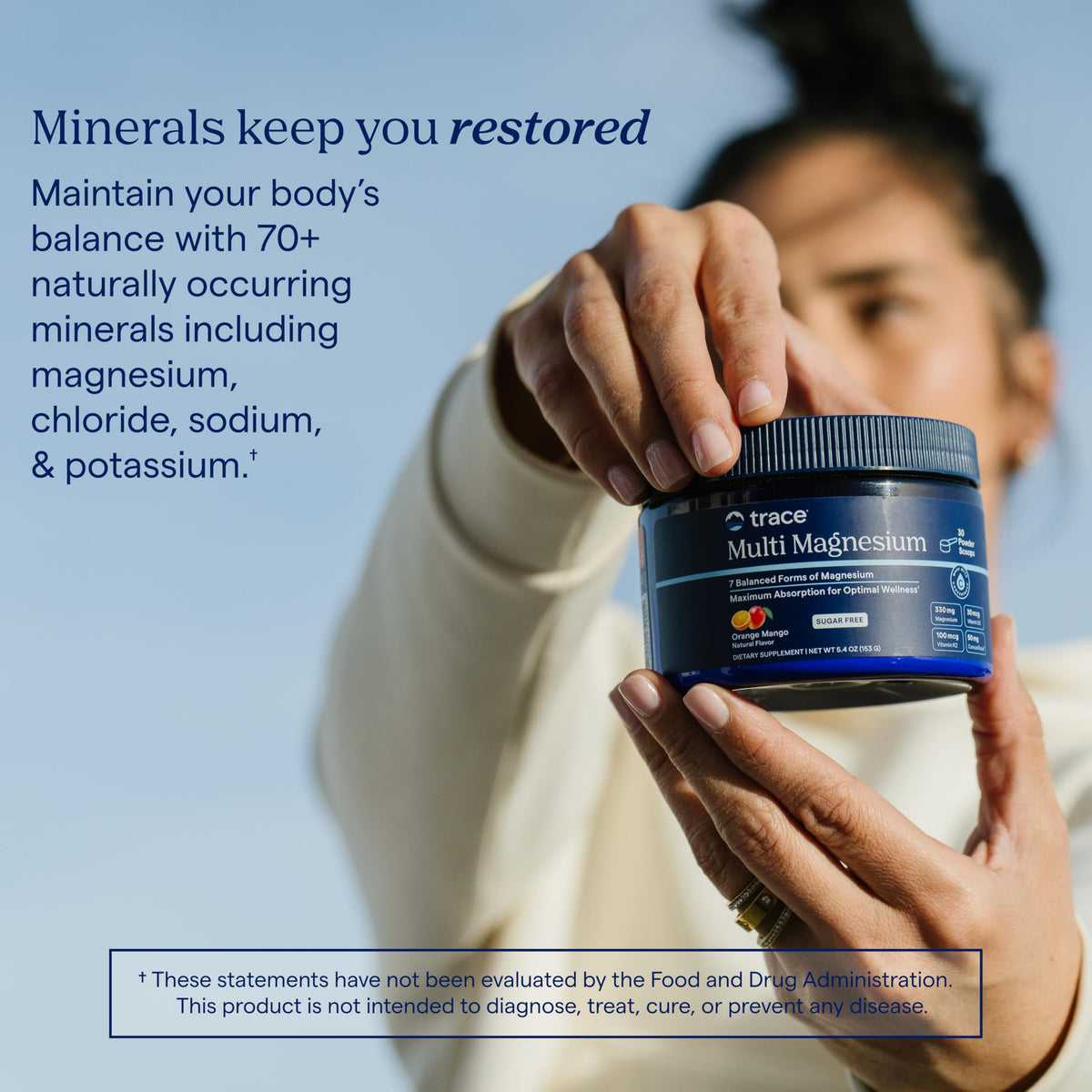 Trace Minerals Multi Magnesium Complex Powder packaging with ingredients listed