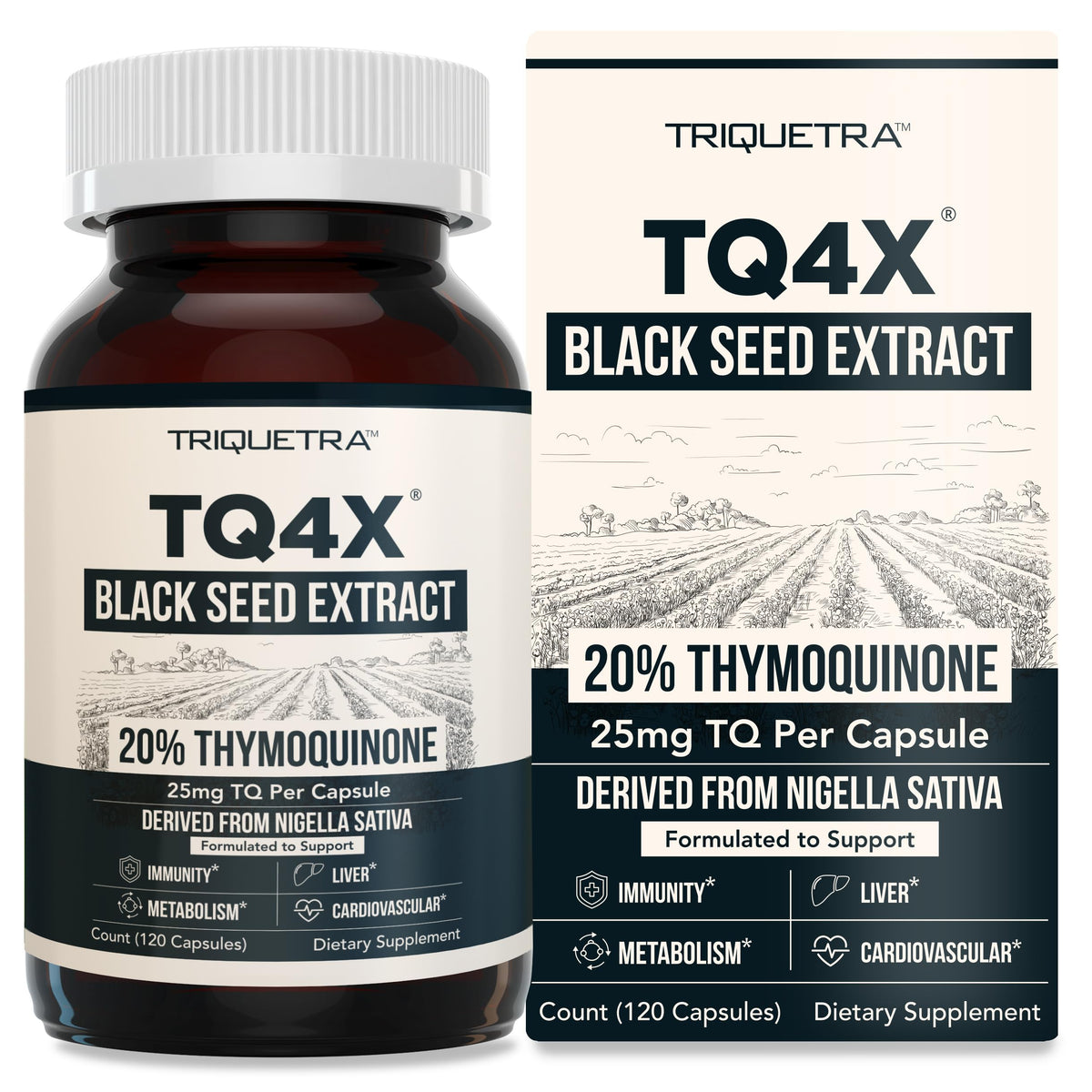 Triquetra Health Black Seed Oil Extract Capsules front view