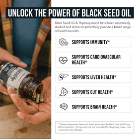 Triquetra Health Black Seed Oil Extract Capsules on a wooden surface