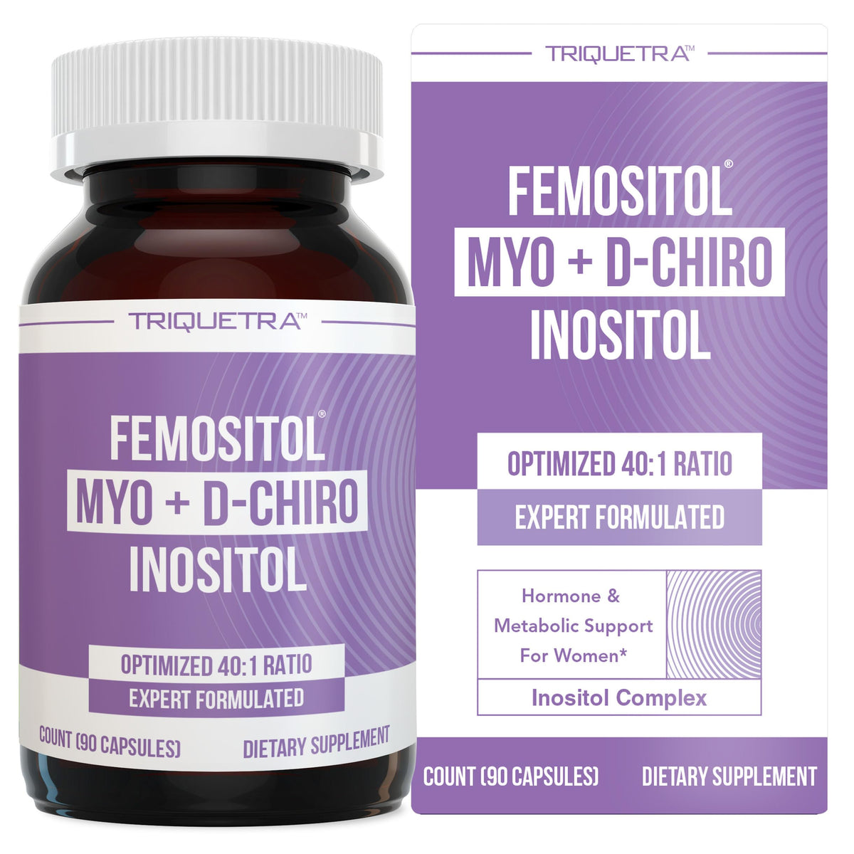 Triquetra Health Femositol Myo-Inositol & D-Chiro Inositol 90 Capsules front view