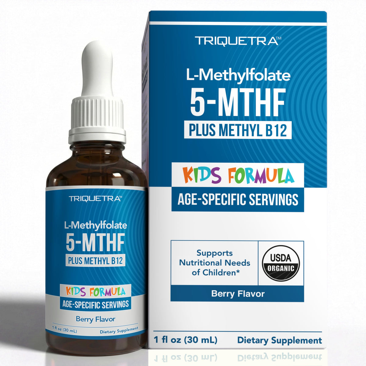 Triquetra Health Organic Kids L-Methylfolate 1 Fl oz front view