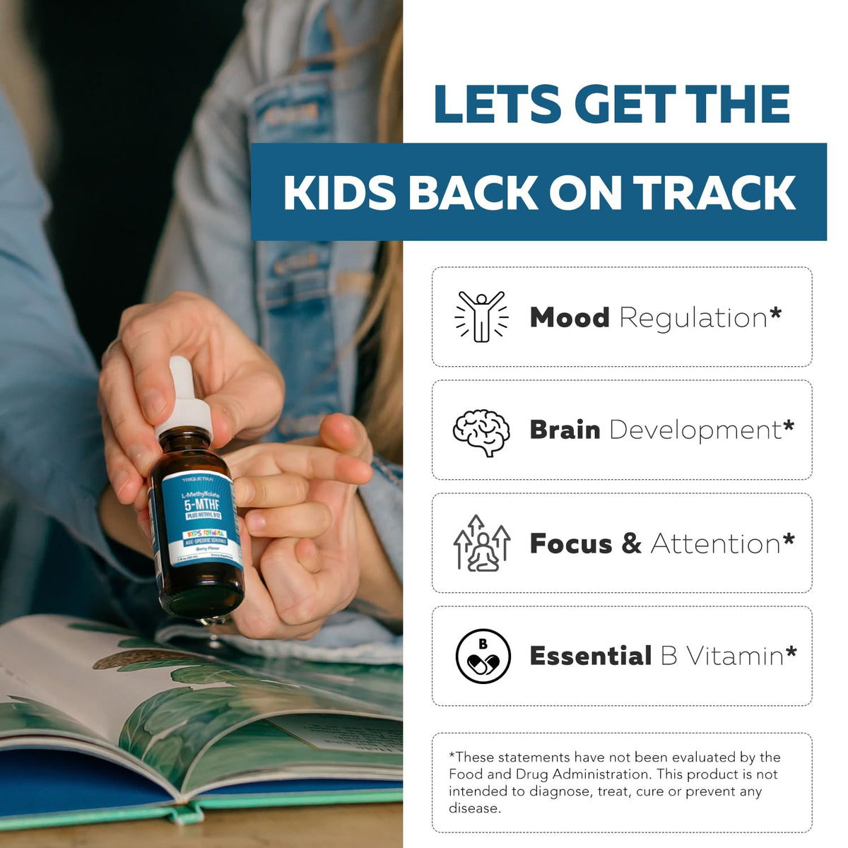 Triquetra Health Organic Kids L-Methylfolate 1 Fl oz side view
