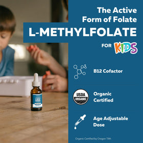 Triquetra Health Organic Kids L-Methylfolate bottle label