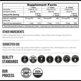 Triquetra Health Organic Kids L-Methylfolate dosage instructions