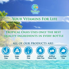 Tropical Oasis Ultra Max B12 5000mcg liquid drops lifestyle shot