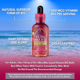 Tropical Oasis Ultra Max B12 5000mcg liquid drops strawberry flavor