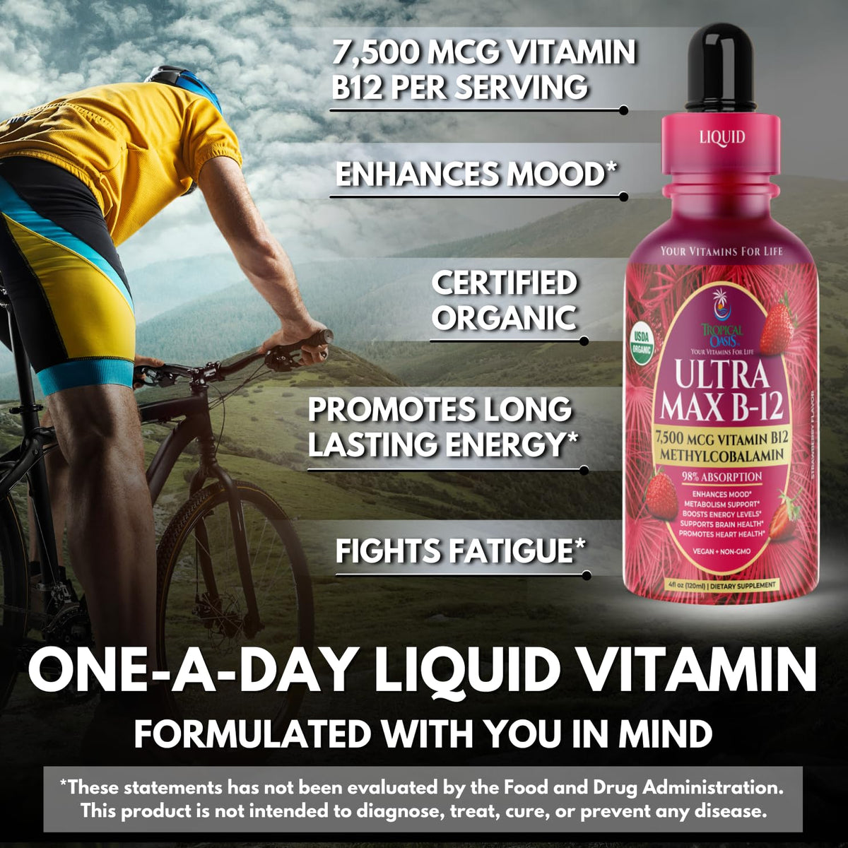 Tropical Oasis Ultra Max B12 5000mcg liquid drops with dropper