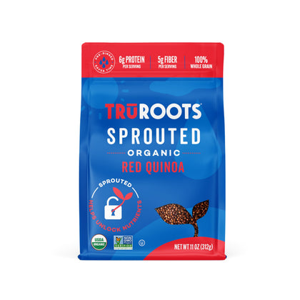 truRoots Organic Spouted Red Quinoa 11oz front view