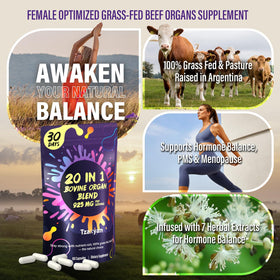 tzaxyan 20-In-1 Beef Organ Supplement for Women side view