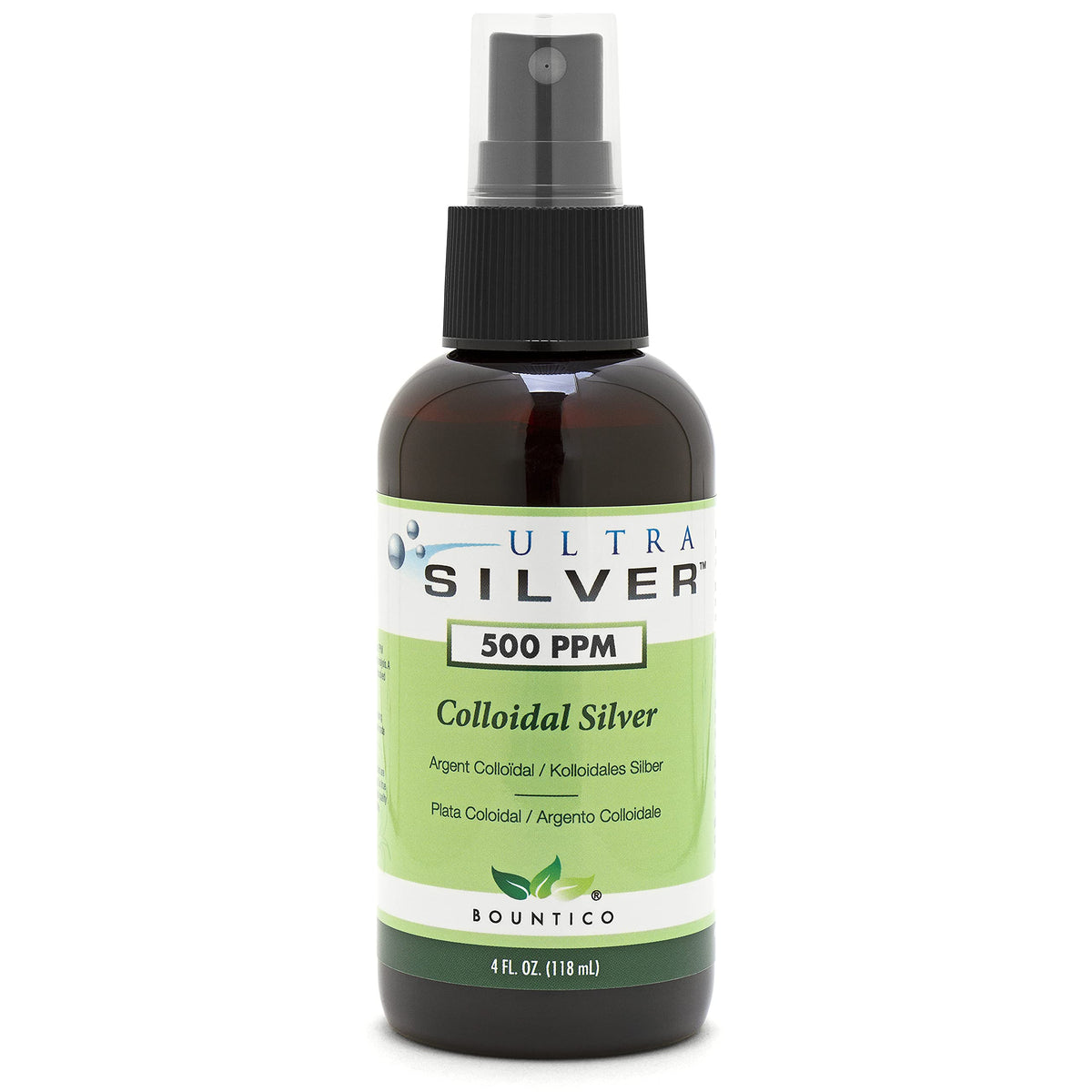 Ultra Silver Colloidal Silver Fine Mist Spray 500 PPM front view