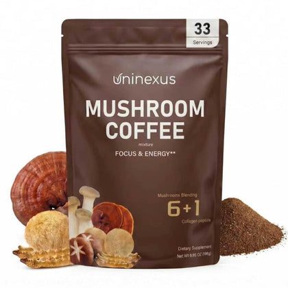 uninexus Mushroom Coffee Alternative 33 servings packaging front view