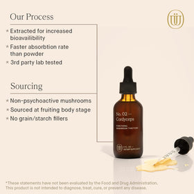 UPHORIC URTH Cordyceps Mushroom Extract Tincture bottle with ingredients
