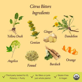 Urban Moonshine Citrus daily Bitters ingredients close-up