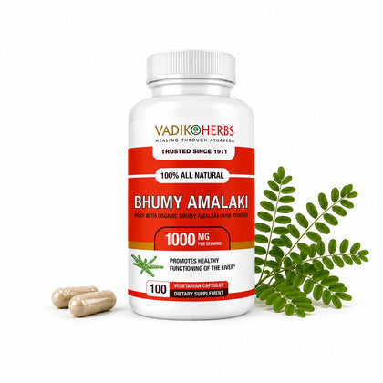 Vadik Herbs Organic Bhumy Amalaki Capsules 1000mg front view