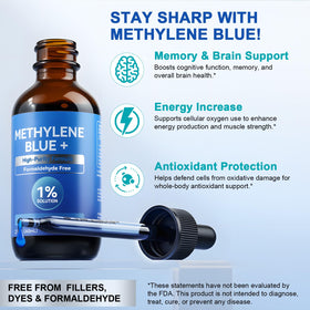 Vawcrn Methylene Blue Drops 2.0 Fl Oz with measuring spoon