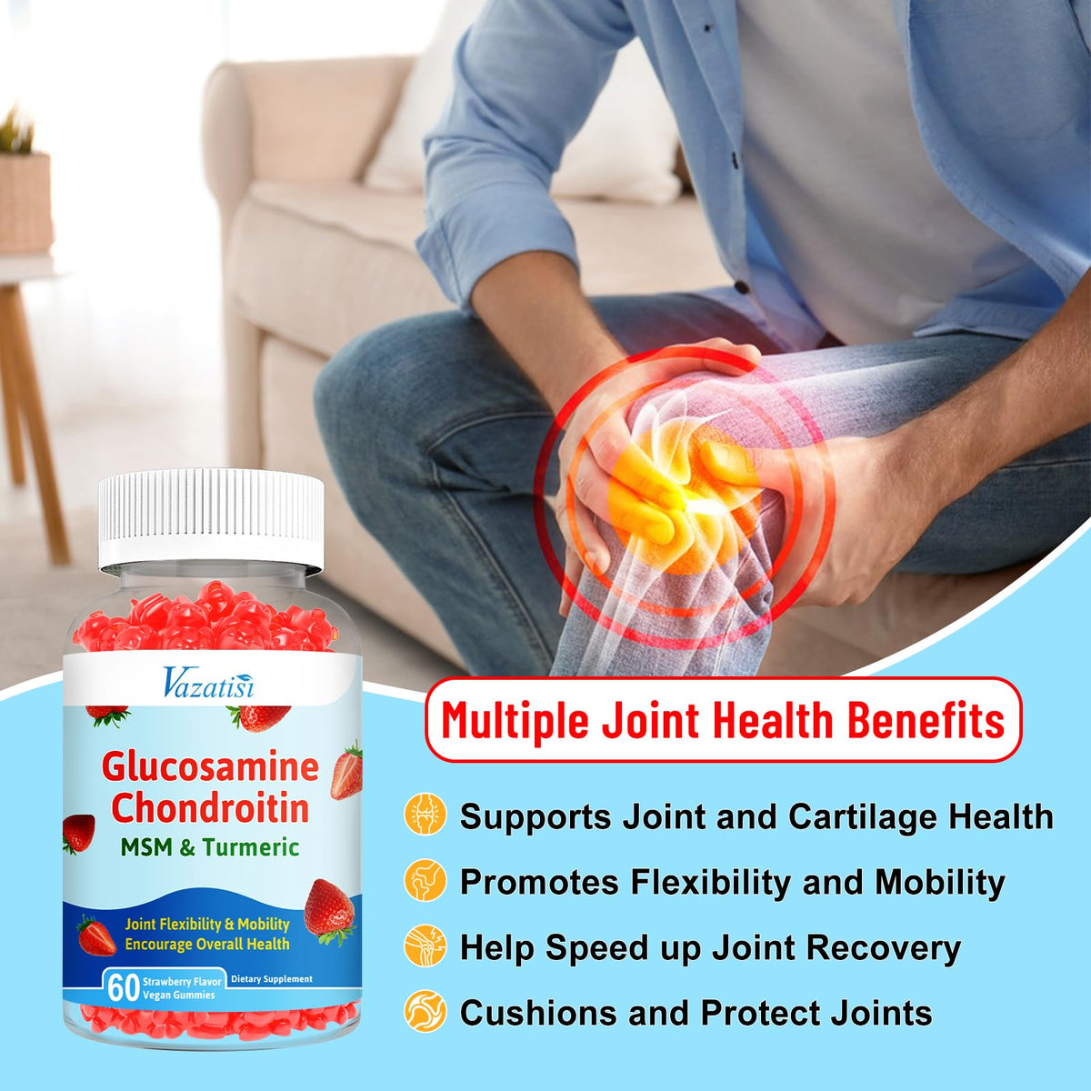 Vazatisi Glucosamine Chondroitin Gummies side view