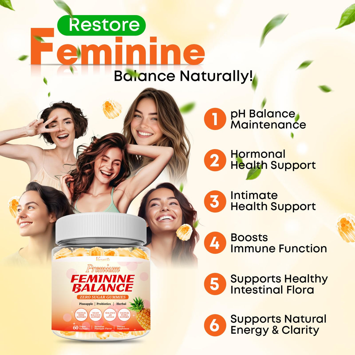 Vazatisi Sugar Free Feminine Balance Gummies nutritional information