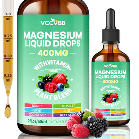 VCCVBB Magnesium Glycinate Liquid Drops front view with natural berry flavour