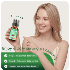 VCCVBB Magnesium Glycinate Liquid Drops lifestyle scene with fruits