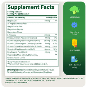 VCCVBB Magnesium Glycinate Liquid Drops with a spoonful for dosage