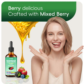 VCCVBB Magnesium Glycinate Liquid Drops with organic ingredients background