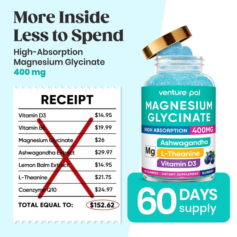 Venture Pal Magnesium Glycinate Gummies 400mg in a bowl