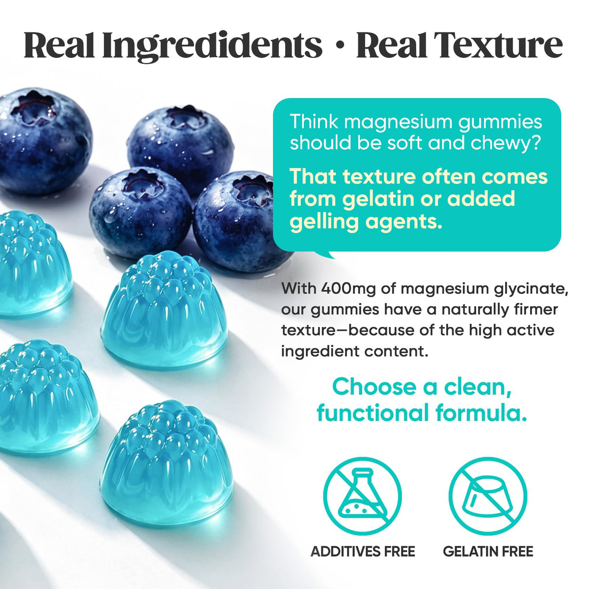Venture Pal Magnesium Glycinate Gummies 400mg with fresh fruits