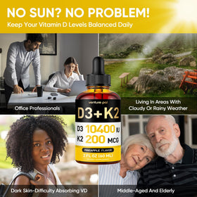 Venture Pal Vitamin D3 K2 Drops on a kitchen counter