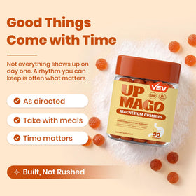 VEV Magnesium Citrate Gummies Peach Mango Papaya lifestyle scene