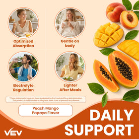 VEV Magnesium Citrate Gummies Peach Mango Papaya texture