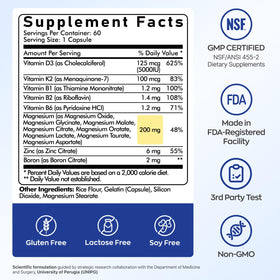 Vevoec UBIOSKA Vitamin D3 K2 Magnesium 5000 IU capsules with measuring spoon