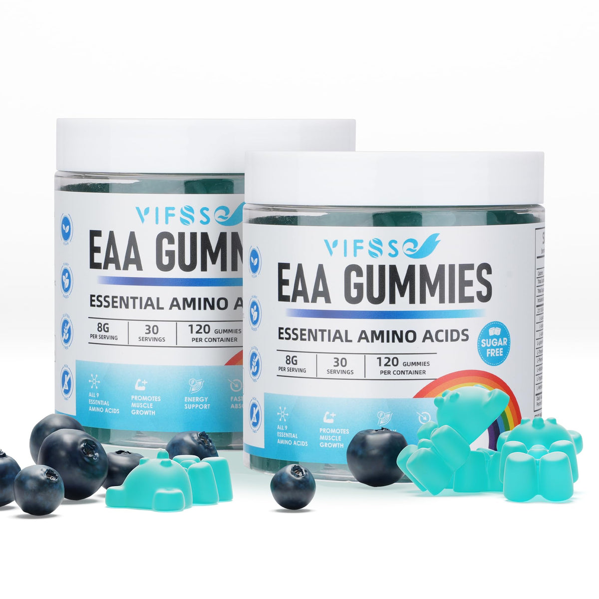 VIFSSG EAA Gummies 120 Gummies Blue Raspberry front view