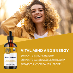 Vimergy PropolisPure® 115 mL back view with ingredients