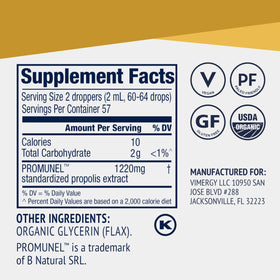Vimergy PropolisPure® 115 mL lifestyle scene with glass of water