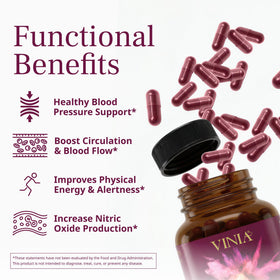VINIA Piceid Resveratrol Capsules side view showing label