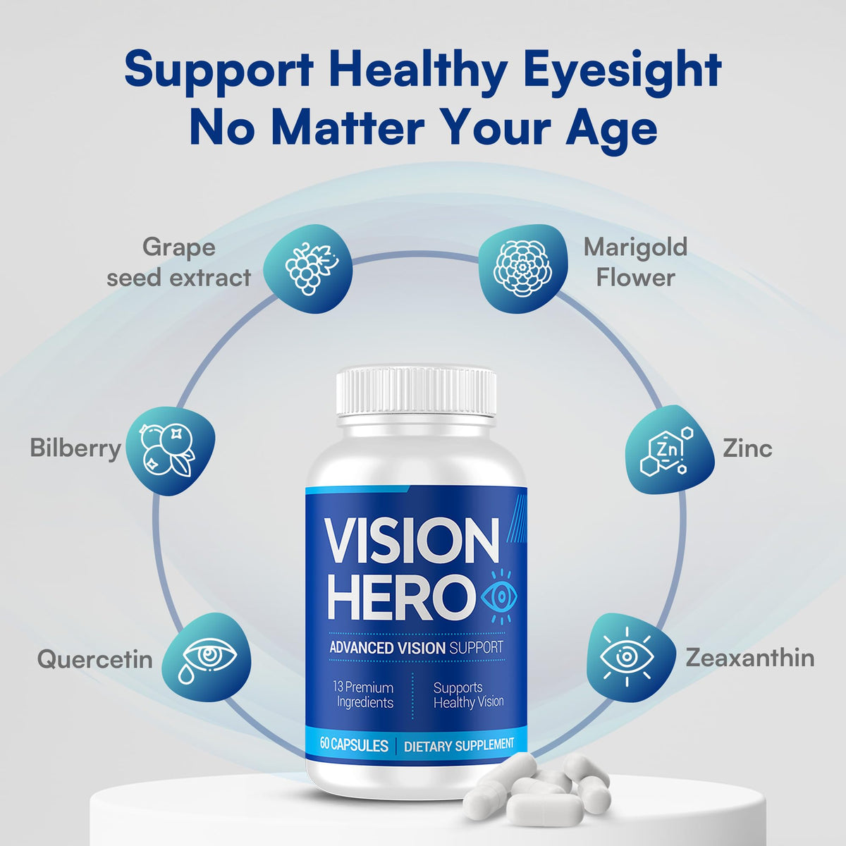 Vision Hero Advanced Vision Support 60 Capsules back view