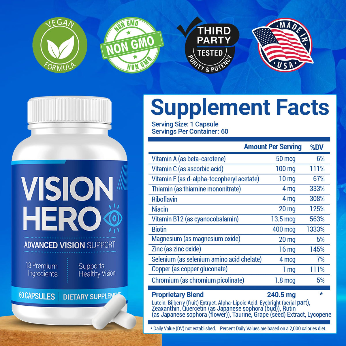 Vision Hero Advanced Vision Support 60 Capsules lifestyle scene