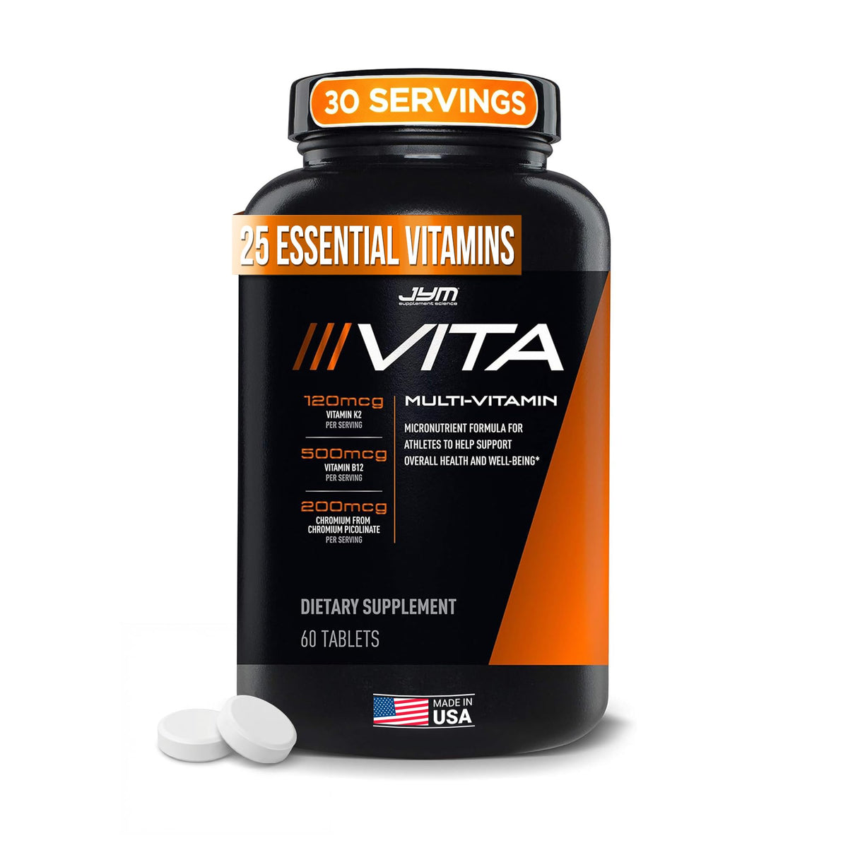 Vita JYM Daily Multivitamin 60 Tablets front view