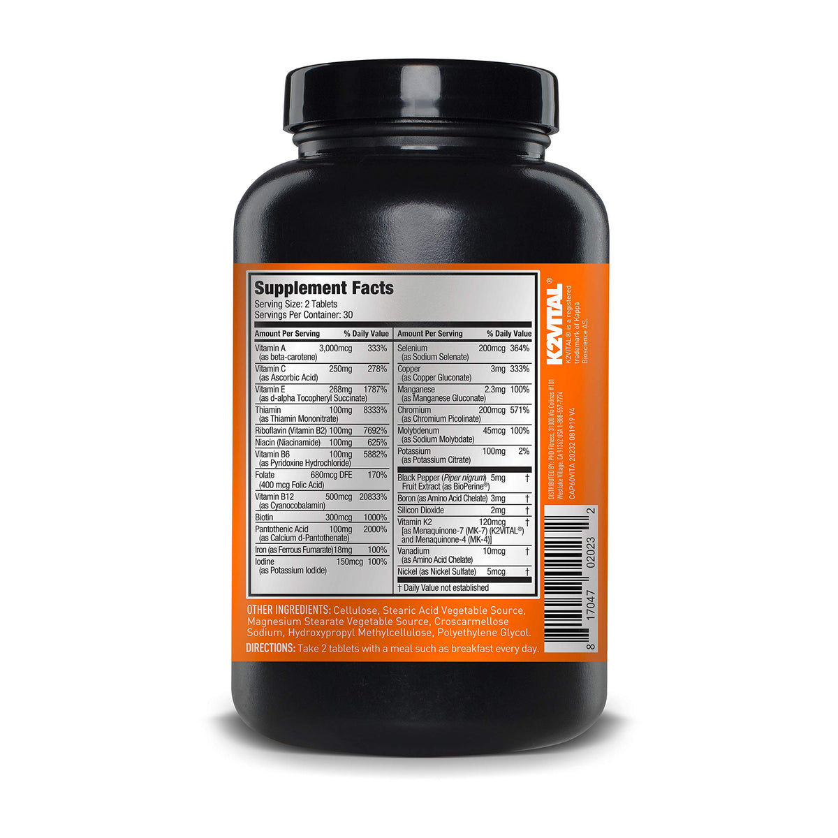 Vita JYM Daily Multivitamin ingredients list