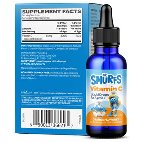 VITABURST Smurfs Liquid Vitamin C Drops bottle side view