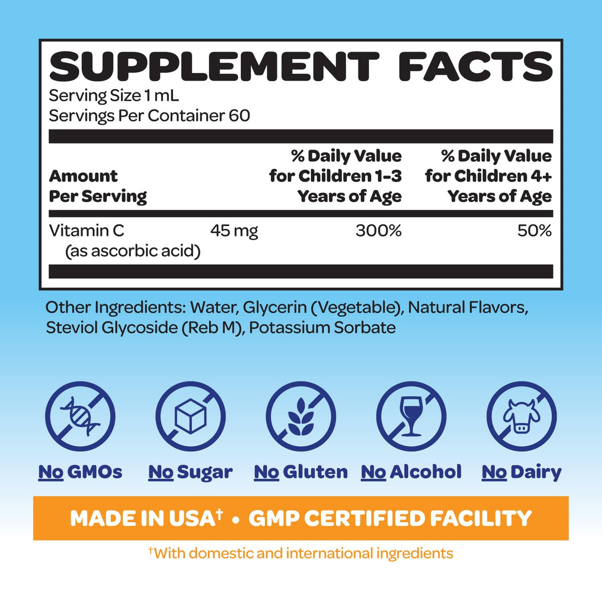 VITABURST Smurfs Liquid Vitamin C Drops with dropper