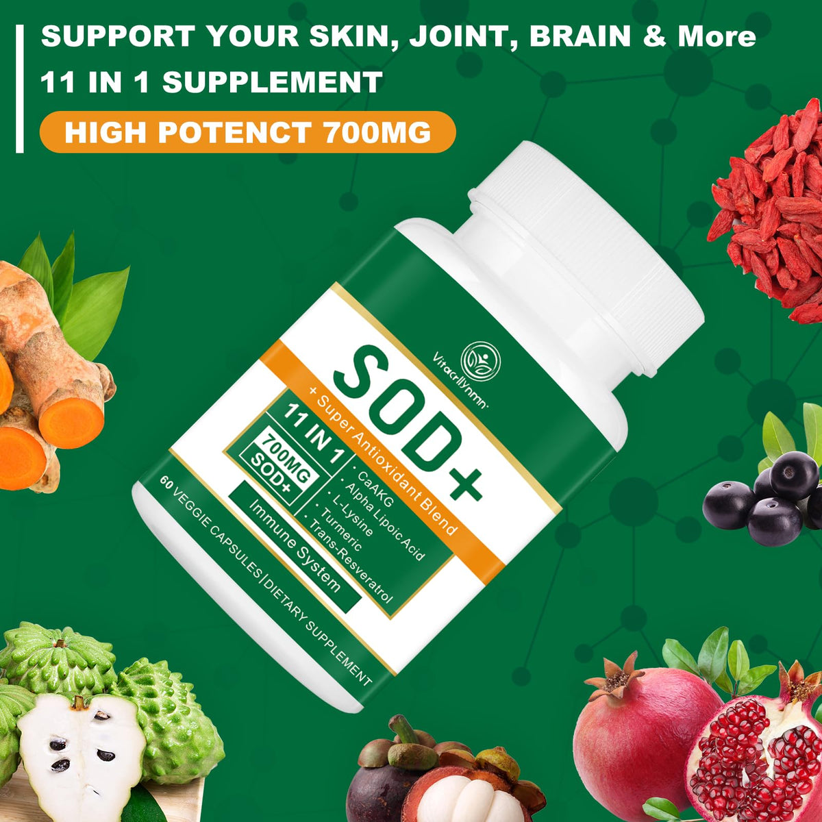 VITACRLLYNMN Superoxide Dismutase 700MG supplement capsules