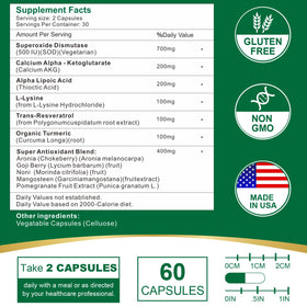 VITACRLLYNMN Superoxide Dismutase 700MG supplement side view