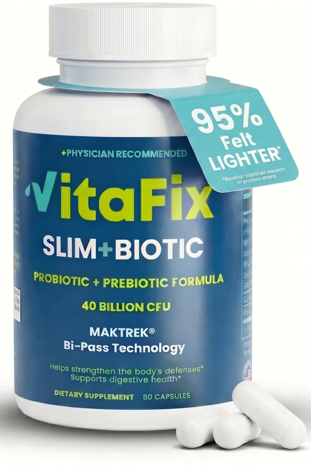 VitaFix Slimbiotic Probiotic & Prebiotic 40 Billion CFU front view