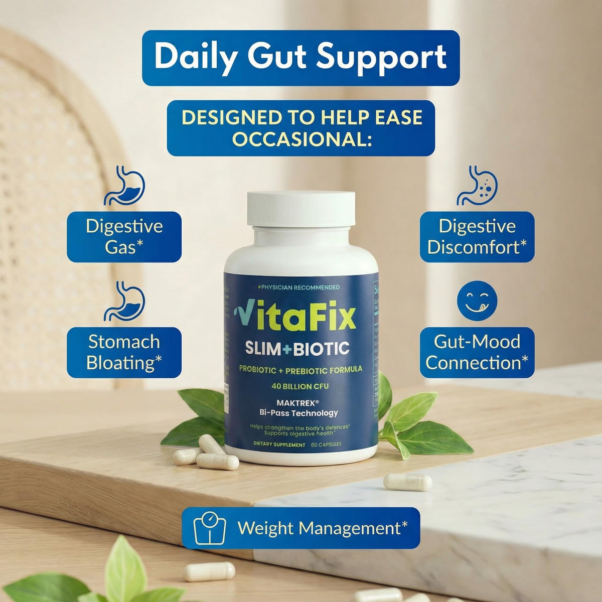 VitaFix Slimbiotic side view showing capsule details
